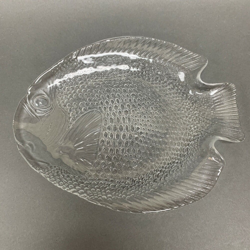 Arcoroc Fish France Clear Textured Glass‎ Plate 10 1/8"